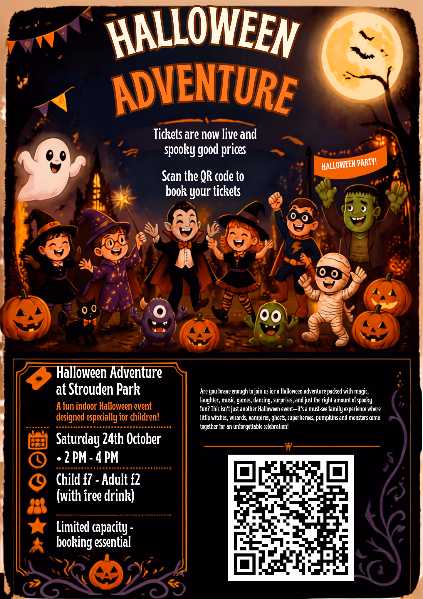 strouden park community centre spooktacular halloween adventure poster